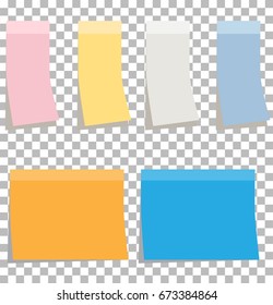 colorfull sticky notes. blank sticky notes set.