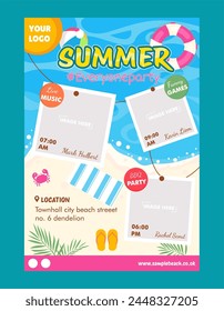 colorfull Summer beach flayer design 