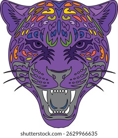 Colorfull tiger head vector illustration