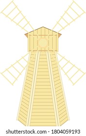 The colorfull traditional deutsch wooden windmill for grain or bread processing.