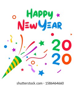 colorfull typography for new year 2020