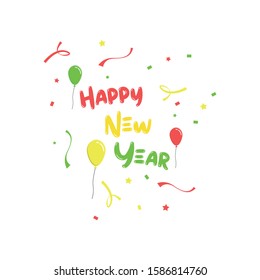 colorfull typography for new year 2020