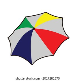 colorfull umbrella from top view vector design