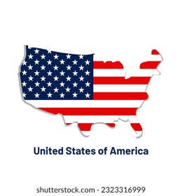 Colorfull USA map flag vector. Independence day of america poster