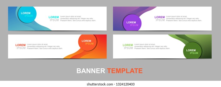 Colorfull vector abstract web banner design template. Collection of web banner template. Abstract geometric web design banner template isolated on sliver background