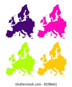 colorfull vector map of europe