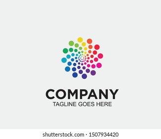 colorfull vibrant vector logo design template