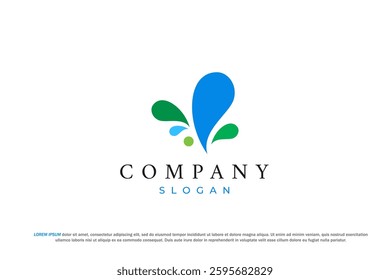colorfull water or paint splash logo