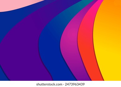 Colorfull wavy background with overlapping layer.