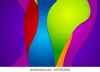 Colorfull wavy background with overlapping layer.