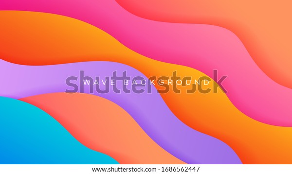 Colorful wavy background with soft color
