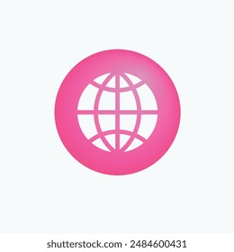 Icono de símbolo de Web colorido Ilustración vectorial. globo, Internet, icono del mundo.