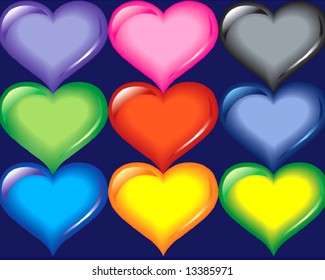 Colorfully hearts