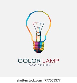 Colorfully Lamp Logo. Creative Logo Design