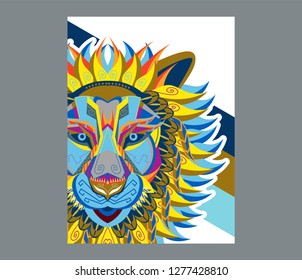 Colorfully Lion. Lion Logo. Creative Artwork - Vector 