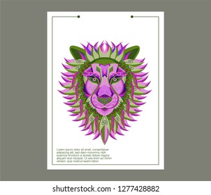 Colorfully Lion. Lion Logo. Creative Artwork - Vector 