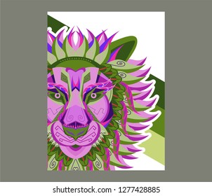 Colorfully Lion. Lion Logo. Creative Artwork - Vector 