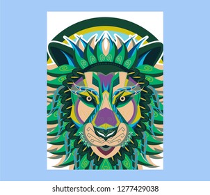 Colorfully Lion. Lion Logo. Creative Artwork - Vector 