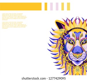Colorfully Lion. Lion Logo. Creative Artwork - Vector 