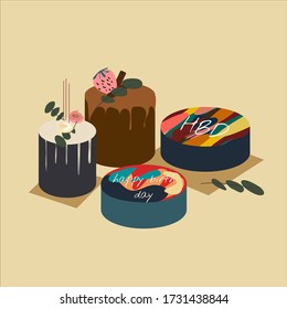 colorfully minimal cake, layer cake