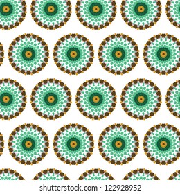 Colorfully seamless pattern with kaleidoscope flowers