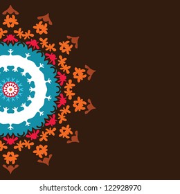 Colorfully seamless pattern with kaleidoscope flowers