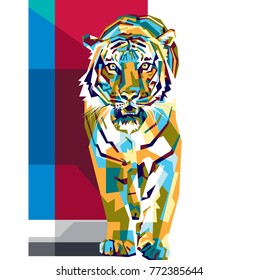 Colorfully Tiger. Tiger Logo. Creative Artwork