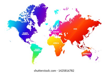 Geometric World Map Continents Made Triangles Stock Vector (Royalty ...