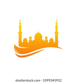 Colorfuly Mosque Logo icon vector Illustration design template