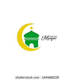 Icono de logotipo de mezquita de color vectorial Plantilla de diseño de ilustración