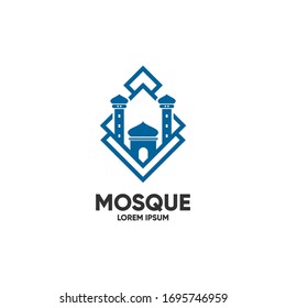 Icono de logotipo de mezquita de color vectorial Plantilla de diseño de ilustración