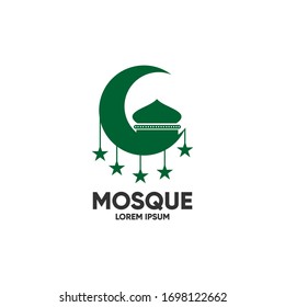 Farbige Moschee-Logo-Symbol-Vektorillustration-Illustrationsvorlage
