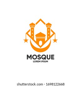 Colorfuly Mosque Logo icon vector Illustration design template