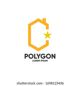 Icono de logotipo de polígono colorido vectorial Ilustración de diseño Ilamación