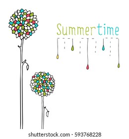 Colorfur trees summer background