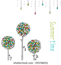 Colorfur trees summer background