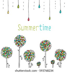 Colorfur trees summer background
