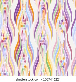 Coloring abstract wave stylish texture. Endless modern halftone background. Vector seamless geometric pattern