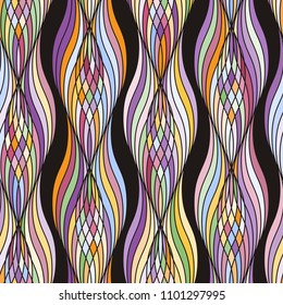 Coloring abstract wave stylish texture. Endless modern halftone background. Vector seamless geometric pattern