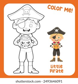 Coloring activity for children. Educational printable coloring worksheet. Practicing fine motoric skills for children