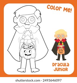 Coloring activity for children. Educational printable coloring worksheet. Practicing fine motoric skills for children