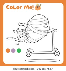 Coloring activity for children. Educational printable coloring worksheet. Practicing fine motoric skills for children