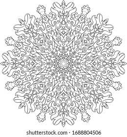 Coloring for adult anti-stress / mandala / indium. circular pattern / ethnic patterns / Boho/ Zentangl 
