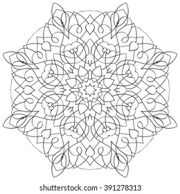 Coloring for adult anti-stress / mandala / indium. circular pattern / ethnic patterns / Boho/ Zentangl Tattoo style t-shirt, card /