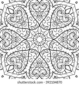 Coloring for adult anti-stress / mandala / indium. circular pattern / ethnic patterns / Boho/ Zentangl Tattoo style t-shirt, card /