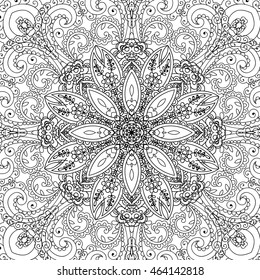 Coloring for adult anti-stress / mandala / indium. 