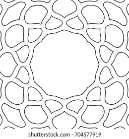 Coloring Adult Book. Black and White Seamless Pattern with Tribal Zentangle Mandala. Tribal Monochrome Pattern for Coloring Page, Textile, Paper. Vector