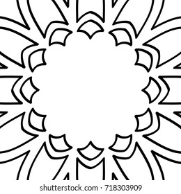 Coloring Adult Book. Black and White Seamless Pattern with Tribal Zentangle Mandala. Tribal Monochrome Pattern for Coloring Page, Textile, Paper. Vector