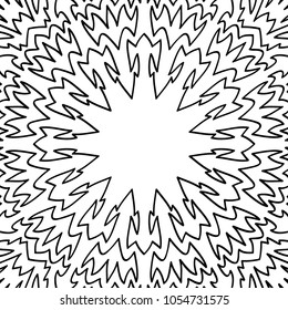 Coloring Adult Page. Black and White Pattern with Tribal Zentangle Mandala. Tribal Pattern for Coloring Book, Textile, Paper. Vector