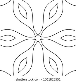 Coloring Adult Page. Black and White Pattern with Tribal Zentangle Mandala. Tribal Pattern for Coloring Book, Textile, Paper. Vector